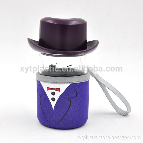 cute outside case gift glass bottle water drinking bottle glass